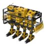NEU MASTER Power Tool Organizer, Heavy Duty Power Tool Rack Wall Mount with 4 Drill Holders, Metal Tool Storage Shelf with 7 Outlet Power Strip, Black