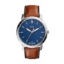 Fossil Men’s The Minimalist 3H Analog Blue Dial & Brown Band Leather Watch FS5304