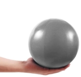LEAFZY Compact 9″ Mini Exercise & Yoga Ball | Soft Pilates Trainer for Abs, Core & Therapy | Anti‑Burst, Non‑Slip Design with Inflatable Straw – Ideal for Home, Fitness, Pilates, Rehab (Grey)