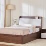 Home Centre My Bed Tulip Teen Bed with Hydraulic Storage – Brown
