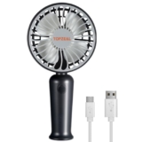 Topzeal Mini Portable Fan, 1200mAh Battery Rechargeable Fan, Small Size Table Fan High Speed, USB Charging Hand Fan for Women Men Kids, Personal Handheld Cooling Fan for Kitchen Office School (Black)