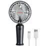 Topzeal Mini Portable Fan, 1200mAh Battery Rechargeable Fan, Small Size Table Fan High Speed, USB Charging Hand Fan for Women Men Kids, Personal Handheld Cooling Fan for Kitchen Office School (Black)