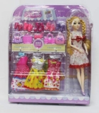 Brunte Kids Fashion Doll Set with Three Dress Set with Shoes, Bags and Other Accessories Set Doll for Girls, Multicolor