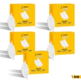 Jaquar Strella Slim 5W Round Recess Down Light – Warm White, Energy Efficient LED Ceiling Light for Home and Office (Pack of 5)
