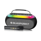 Blaupunkt ATOMIK Kolors 35W Boombox | Powerful Loud & Clear Sound | EFF Voice Changer Wireless Karaoke Mic | Portable with Easy Carry Handle | Perfect Outdoor Sound Partner for Travel & Parties