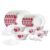 Larah by Borosil 35 Pieces Rose Red Opalware Dinner Set for Family of 6