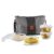 CELLO Glassy Square Lunch Box Set of 4 (320 ml x 2, 240 ml x 2), Clear | Leak-Proof Toughened Microwavable Glass | Perfect Lunch Box Set for Office, School & College
