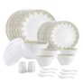 Cello Dazzle Series Victor Opalware Dinner Set | 36Pcs | White | Microwave & Dishwasher Safe | Light-Weight & Durable | Chip & Scratch Resistant | Best for Special Occassion & Gifting Purpose