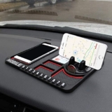 Pitrukrupa Enterprise Multipurpose Anti-Slip Car Phone Holder Dashboard Mat and Phone Holder Mount | Non-Slip Silicone Mat for Car Interior Dashboard Accessories- Black
