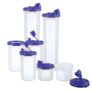 Cutting Edge Smart Oil Dispenser Storage Combo Set Of (2X1.1L + 3X585Ml + 2X250Ml) Air-Tight & Leak Resistant Plastic Round Modular Container – For Vinegar, Sauces, Olive & Refined Oils, Water – Easy Flow, Bpa Free, Refrigerator Safe – (Dark Blue)