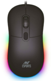 Ant Esports GM40 /RGB LED, Lightweight (115 gms) ,Ergonomic Design, Upto 2400 DPI Wired Ambidextrous Optical  Gaming Mouse(USB 3.0, Black)
