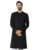 See Designs Men’s Long Sleeve Mandarin Collar Side Slit Black Embroidered Chikankari Rayon Straight Kurta – SDKT2565S