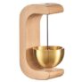 Wooden Magnetic Door Bell Chime – Brass Shopkeeper Entry Alert for Small Doors, Wall Mount Classic Sound Bell, Decorative Vintage Doorbell for Home, Office & Store Use