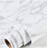 POZET Wall Stickers Wallpaper (200cm X 60 cms) for Furniture Kitchen Cabinets Almirah Tabletop Plastic Table Wooden Table Wardrobe Renovation PVC DIY Self Adhesive Sticker (White, Pack of 1)