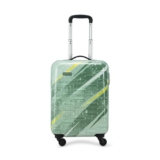 Aristocrat Radiance Cabin Trolley Bag 55cm | Small | Polypropylene Hard Luggage| Smooth 4-Wheel Suitcase| Combination Lock with Sturdy Zipper | Full Fabric Convipack | 5-Year Warranty (Green)