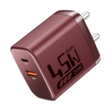 boAt 45W GaN Charger, 2 Output Ports, PD, PPS & QC 3.0, GaN Chip Tech, Auto-Detect, Compact & Lightweight, Heat & Corrosion Resistant, Smart IC Protection, Lightweight(Monarch Red)