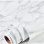 Kerok Marble Wallpaper for Walls – Elegant, Removable, Self-Adhesive Marble Effect Peel and Stick Wallpaper for Living Room, Bedroom, and Home Décor (60x200cm) (White -1pc)