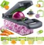 14-in-1 Vegetable Chopper & Onion Dicer – Multi Blade Cutter for Vegetables, Fruits, Garlic, Carrots, Potatoes – Kitchen Slicer with Storage Container & Cleaning Tools