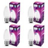 PHILIPS 4-watt Filament Candle LED Bulb | Diffused Candle Bulb for Home & Decoration | Bulb Base: E27, Cool White | Pack of 4