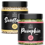 Organic Box Raw Pumpkin Seeds – 250g and Sunflower Seeds – 250g for Eating, Immunity Combo, Protein and Fiber Rich Superfood. Healthy Seeds, Pack of 2 (JAR Pack) – Diwali Gift Pack