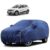 Sulfar 100% Water Resistant Car Body Cover Compatible with Mirror for Renault Triber (Triple Stitched, Full Bottom Elastic, Blue Tafetta with Yellow Piping)