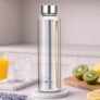 Borosil 550ml Artisan Sintra Water Bottle with Steel Lid | Borosilicate Glass Narrow Mouth Bottle for Fridge | Extreme Temperature Resistant For Hot & Cold Water, Milk, Lassi, Juice | Transparent