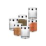Attro Sky Hector Celebration 6 Pcs Storage Pet Container Gift Set for Kitchen,1850 ml x 6 Pcs, Silver