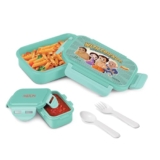 MILTON Candy Tiffin (Bheem) Lunch Box for Kids Boys & Girls with Leak-Proof Inner Container| Food Grade,BPA Free,Compact & Durable Snacks Box for Kids I Plastic Spoon & Fork, 520 ml, Mint Green