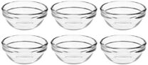 Amazon Brand – Solimo Glass Solid Bowls set (6 pieces, 75ml), Transparent