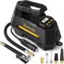 Astroai Tyre Inflator, Tire Inflator For Car, 12V Dc Air Pump For Car Tires, 100Psi Car Air Pump With Led Light For Car, Bicycle, Balloons (Yellow)
