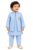 JUGNU JUNIORS Boys Kurta Pajama Set with Embroidered Waistcoat & Brooch, Sky Blue 3 Piece Traditional Ethnic Wear Set for 3-6 Months Kids, Indian Festive Outfit for Wedding, Party, Diwali & Eid