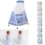 Kiddery Polkamania | Baby Cradle With Mosquito Net With 4 Wash Clothes + 2 100% Cotton Muslin Wraps (Clouds & Checks) | New Born Baby Set | Blue