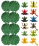 20-Piece Aquarium Decor Frog and Lotus Ornament Set Fish Tank Accessories for Micro Landscape Layout