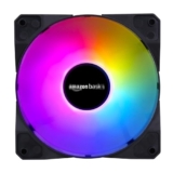 Amazon Basics Computer Cabinet/Chassis FRGB Case Fan, 120 mm, 1100 RPM High speed, RGB With 48 CFM Airflow, Hydro bearing, Silent Cooling, EVA Padding, 4 – Pin Molex, Black