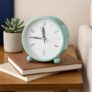 Vaanar Sena Metal Analog Alarm Clock – 4-Inch Silent Non-Ticking Small Clock with Night Light, Battery Operated, Simple Design for Bedroom, Bedside, or Desk (Green)