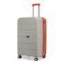 Provogue Cascade Hard-Sided PP 65 Cm Trolley Bags for Travel Medium Size | Expandable Luggage Suitcase with 8 Wheels | Combination Lock | 5 Year Warranty (Timberwolf Grey/Burnt Orange)