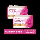 Dabur Gulabari Pure Rose Soap|Bathing Moisturizing Soap for Soft, Glowing Skin & Body(8 x 150 g)