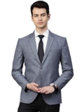MANQ Men’s Slim Fit Single Breasted Blazer for Men, Formal Business, Party, Notched Lapel, Denim Blue, Size 46