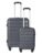 Teakwood Small-Medium Cabin Size 8 Wheels Trolley Bag, Hard Cabin with Zipper Closure, Adjustable Push Button & Cross Side Strap, TSA Lock System 360 Degree (Set of 2,Grey)