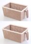 Nayasa Frill No. 2 Plastic Fruit Basket, Large, Peach/Choco/Beige (Colour May Vary)-Set of 2 Basket