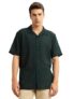Thomas Scott Men Premium Oversize Fit Casual Shirt | Short Sleeves | Camp Collar | Thai Crepe Polyester Fabric (TS1932_Green_S)