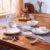 Novo By La Opala Opalware Dinner Set 35 Pieces for Family of 6,Blue Florets | Microwave & Dishwasher Safe Crockery Set for Home, Bone-Ash Free Bowls & Plates Set, Break-Resistant & Lightweight