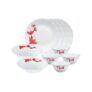 Larah By Borosil Ruby Opalware Dinner Set, 10 -Piece, White