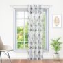 MollisHomes Door Sheer Curtains 7 Feet Long Set of 1 | Leaf Design | Semi Transparent Door Curtain | Net Curtains | Curtain for Living Room | 118 x 215cm, Grey & White | Perfect for Home Decors