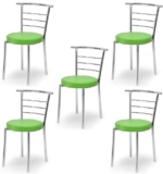 Goyal steel & furniture Strong and Durable Comfortable Dining Chair for Home Hotel Used for Indoor and Outdoor (5, Green, Standard)