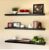 Modern Floating Wall Shelves Set of 3 – Black Wooden Display Shelves for Living Room, Bedroom, Kitchen & Office | Wall Mounted Storage Rack for Books, Plants, Decor & Photos