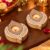 TIED RIBBONS Set of 2 Wooden Leaf Design Tealight Candle Holder Stand (12.7 cm x 10.1 cm) – Diwali Decoration Items for Home Décor – Gifts Items for Family Friends (Tea Light Included)
