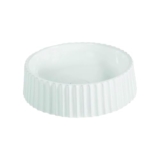BonKaso White Ceramic Tabletop Wash Basin – Round Shape Polished Countertop Sink for Bathroom, Vanity & Dining Hall & Wash Area – Stylish & Durable Ceramic Basin (16 x16 x4.5 Inches)
