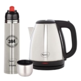 Pigeon 1.5 L Kettle With 1000 ml Stark Flask (Pack of 2, Silver, Steel)