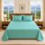 Linen and Loom Teal Geometric Queen Size Bedsheet with 2 Pillow Covers | Soft, Breathable & Bedding Set | Modern Diamond Pattern Room Decor (90 x 100 Inches)